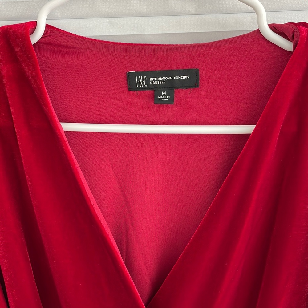 New red velvet wrap dress.  INC international concepts.